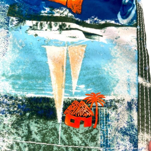 Men’s Swim Trunks Tropical Hawaiian Palm Trees Tiki Caribbean Joe’s Size L Large - Picture 4 of 12